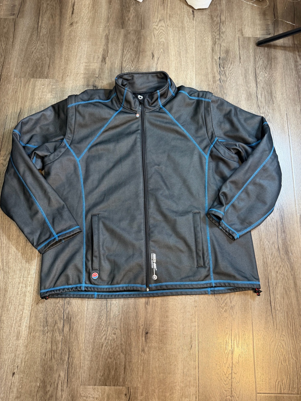 Freeze Men's Black Jacket with Blue Contrast Stitching